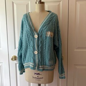 Taylor Swift 1989 Blue Cable Knit Cardigan